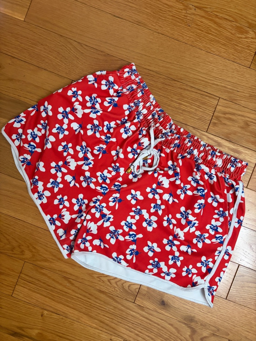 Jess Lea XL Rebel Floral Red White Blue Drawstring Everyday Shorts - Picture 3 of 11